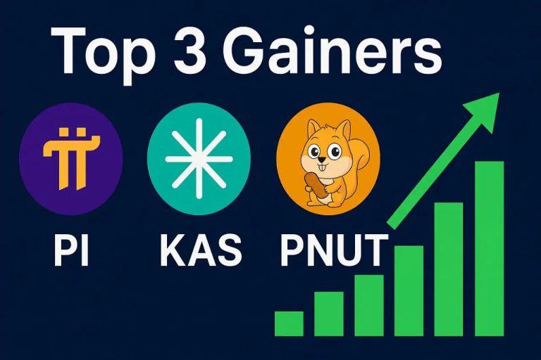 Top 3 Gainers: Pi Network, Kaspa, PNUT Soar Amid Crypto Market