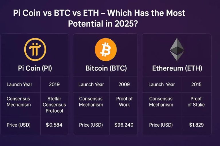 Pi Coin vs Bitcoin vs Ethereum – Which is Better in 2025